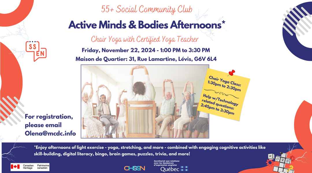 55+ Social Community Club - Active Minds & Bodies Afternoon!